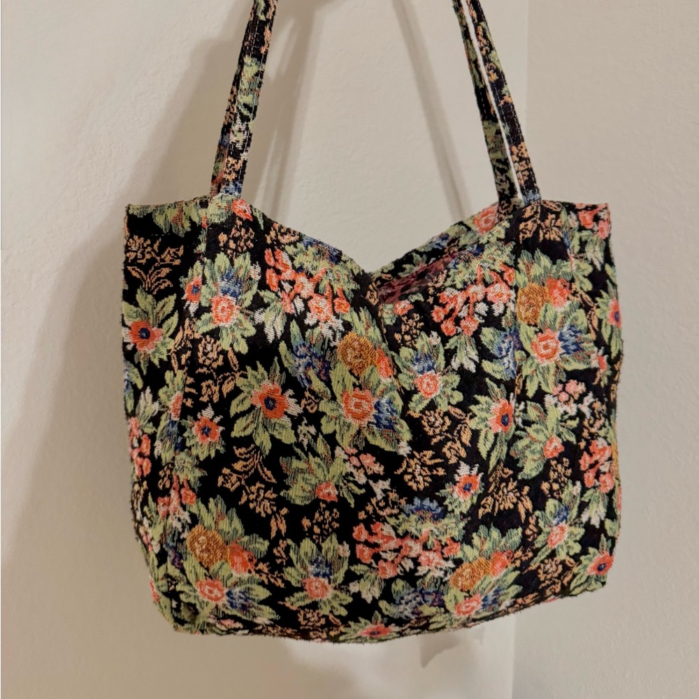 Floral Tapestry Tote Bag